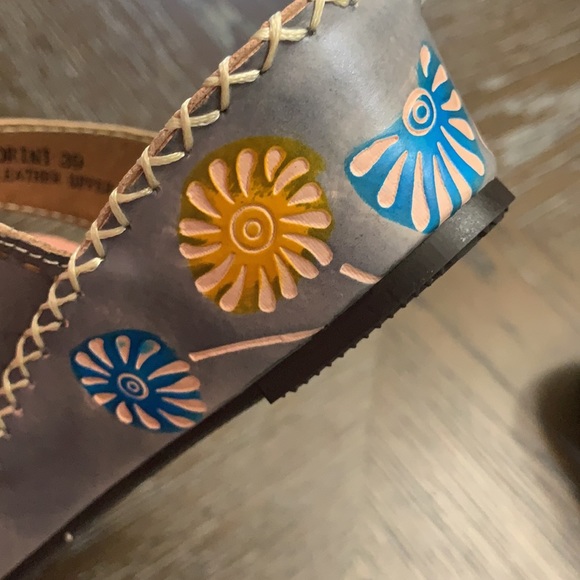 Spring Step L’Artiste gray leather toe loop sandal Size 38 /8.5 - Picture 14 of 17